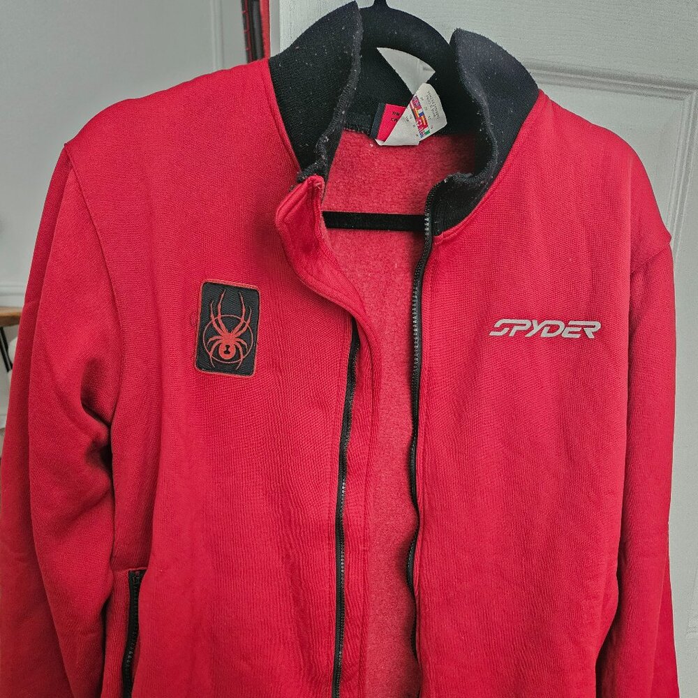 Spyder Active Men's M Medium Sweatshirt Track jacket Red full Zip Up